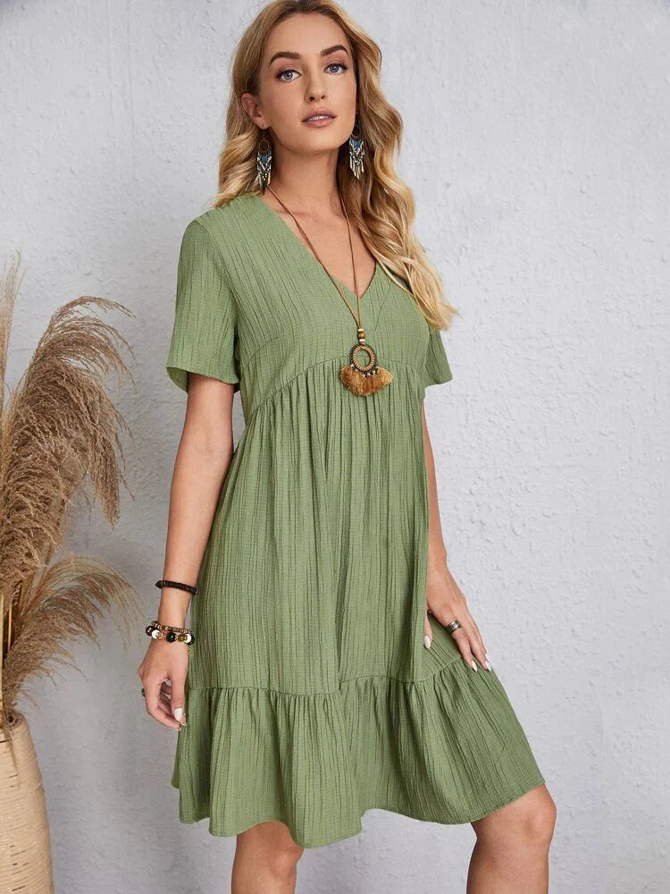 Vestido Casual Soltinho Midi